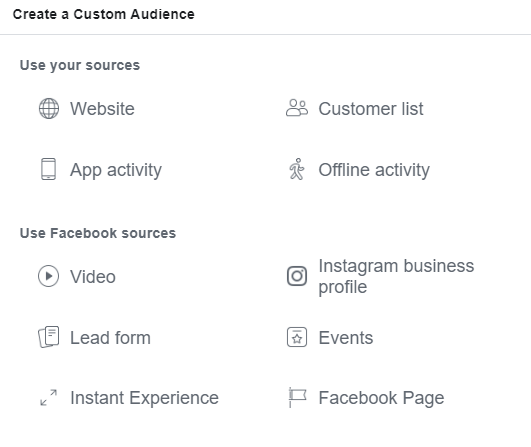 Complete List Facebook Custom Audiences